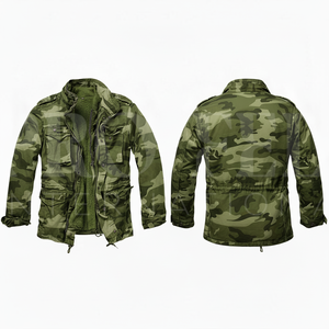 Chaqueta de Trabajo Multibolsillos Impermeable y Cortavientos con Forro Desmontable y Dobladillo Desgarrable, Camuflaje OEM al por Mayor - Product Image 4