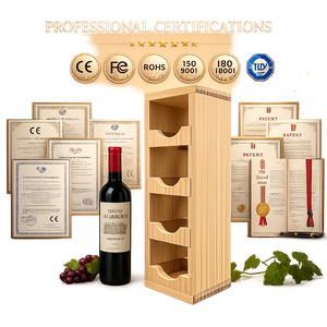 Estante para Vino de Madera de Pino Natural Hecho a Mano, Organizador de Botellas de 3 Niveles con Piedra Difusora de Aroma - Product Image 6