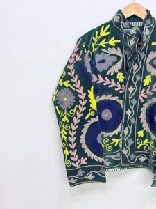 Bata Vintage con Bordado Floral para Mujer, Manga Larga, Cuello Mandarín, Algodón y Fibra de Bambú, Bordado a Mano, Ropa de Invierno - Product Image 4