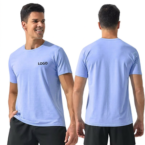 T-shirts de sport personnalisés pour hommes à séchage rapide, respirants, unis, légers, décontractés, à manches courtes, pour la course et l'entraînement - Product Image 1