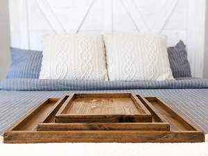 Bandeja otomana grande estilo rústico, bandeja de madera, bandeja para desayuno, bandeja de cocina, bandeja para servir, bandeja de madera, decoración para bodas, bandeja personalizada - Product Image 6