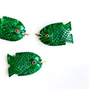 Pendentif Poisson en Malachite AAA, Argent 925, Fait Main, Breloque Poisson en Pierre Précieuse, Collier Sculpté à la Main, Cristal de Guérison, Fabrication de Bijoux, Vente en Gros - Product Image 5