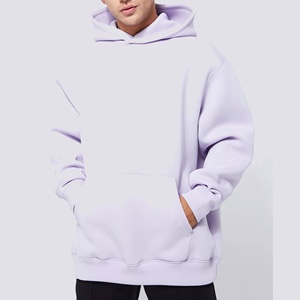 Sudadera con capucha de forro polar grueso 100% algodón de 400G con cremallera, lisa, para hombre, con logo personalizado, ajuste regular, tallas grandes, bordada, de invierno, estilo Puff High - Product Image 3
