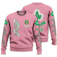 Sweat-shirt en molleton uni blanc/rose/vert brodé à col rond unisexe, coupe ample, décontracté, pour l'hiver, en polyester/coton, écologique