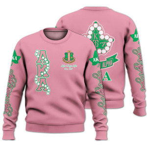Sudadera de Forro Polar con Cuello Redondo y Bordado Sólido en Blanco/Rosa/Verde, Unisex, Talla Grande, Informal, para Invierno - Product Image 4
