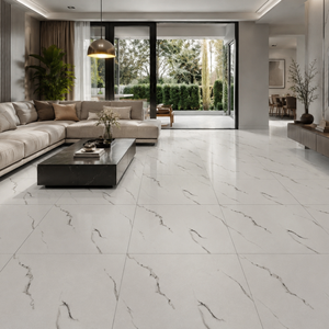 Carreaux de sol en céramique imprimés numériquement 600x600mm, surface effet sucre, couleur blanche, pour villa moderne, 60 x 60 CM - Product Image 6