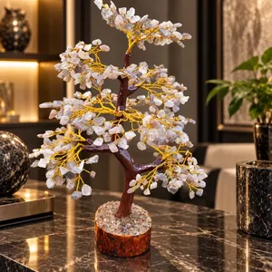 Árbol de Cristal de Piedra Lunar Negra al por Mayor, 300 Cuentas, Bonsái de Gemas Hecho a Mano, Decoración Espiritual de Feng Shui para el Hogar - Product Image 3