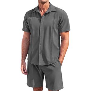 Ensembles de shorts décontractés à carreaux pour hommes, imprimés sur mesure, de haute qualité, respirants, en polyester/coton, vente en gros - Product Image 4