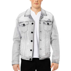 Chaqueta para hombre, elegante, de manga larga, con botones, de mezclilla, servicio OEM, alta calidad, estilo urbano. - Product Image 1