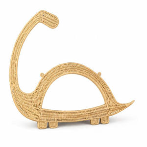 Natural Woven Dinosaur Wall <b>Mirror</b> rattan decorate <b>kids</b> Sustainable Wicker Supply For Child Room Hanging Decor Display Setup - Product Image 3