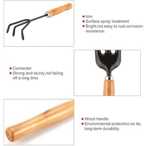 Juego de Herramientas de Jardín de Madera de Mango, 3 Piezas, Venta al Por Mayor |   Cuchillas de Acero con Alto Contenido de Carbono - Product Image 5