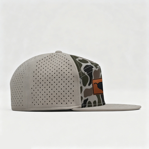 Casquette de golf imperméable fabriquée au Vietnam avec logo personnalisé en patch de caoutchouc, casquette snapback camouflage 7 panneaux haute performance avec patch en cuir, Gorras de sport - Product Image 3