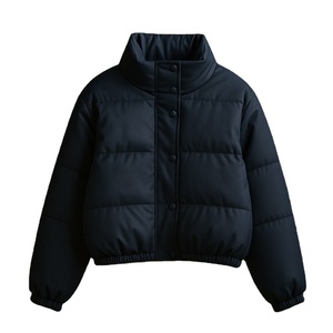 เสื้อแจ็คเก็ตสั้นลายสก็อตสำหรับผู้หญิง ฤดูหนาว ปี 2025 ทันสมัย กันลม มีซิปปิด คอตั้ง อุ่น บุด้วยใยโพลีเอสเตอร์ - Product Image 5