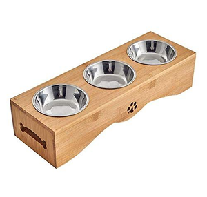 Bols surélevés en bois durables pour chiens et chats, personnalisables avec logo - Product Image 2