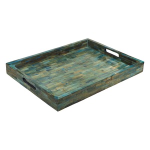 Plateau en os incrusté fait main de qualité supérieure, élégant plateau de service décoratif pour table basse, coiffeuse et salle à manger, à vendre - Product Image 3