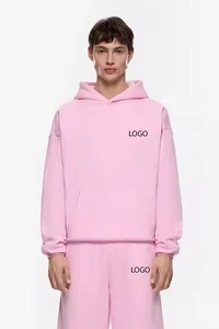 <b>Tracksuit</b> with Hood Zipper Solid <b>Plain</b> Blank Two-Piece Sports Suit Breathable Low MOQ Men's Heavyweight Winter Gym Jogging - Product Image 4