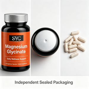 SYC <span class=keywords><strong>BIO</strong></span> Suministro a Granel de Glicinato de Magnesio Complejo, Vitamina B6, Taurina, L-Teanina, Precio al por Mayor, 90 Unidades, Etiqueta Privada OEM ODM - Product Image 2
