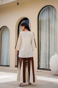 Conjunto de Kurti y Palazzo rectos para mujer en tela de algodón de alta calidad con diseño de bordado. - Product Image 4