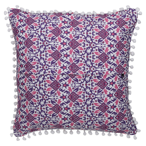 Juego de 4 fundas de cojín cuadradas de algodón 100% con diseño de mandala de pavo real y flores, color rosa, para sofá o cama, de Indian Consigners. - Product Image 3