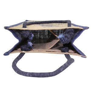 Sac de courses en jute réutilisable avec logo personnalisé, poignée en corde, laminé PP, pour mariage, plage, sac fourre-tout pour deux bouteilles - Product Image 5