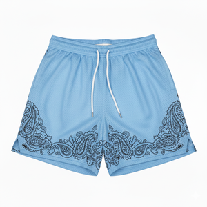 กางเกงขาสั้นตาข่ายพิมพ์ลาย OEM ออกแบบเอง พิมพ์ลายตามสั่ง กางเกงขาสั้นลำลอง กางเกงบาสเก็ตบอลชาย กางเกงขาสั้นตาข่ายระบายอากาศ - Product Image 3