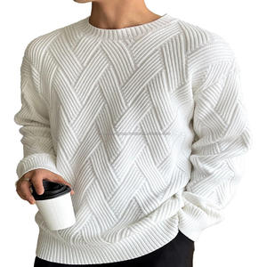 Suéter de Punto Grueso para Hombre, Estilo Aran, con Parches de Lana y Cachemira, Estilo Pescador, Antiarrugas, Antiencogimiento, Transpirable, para Invierno - Product Image 3