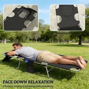 Ensemble de deux chaises longues d'extérieur noires avec fonction transat - Product Image 3