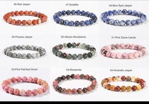 Natural Stone Beaded <b>Bracelets</b> Unisex Classic Gift Jewelry <b>Red</b> Jasper Sodalite Blue Spot Jasper Picasso Jasper Third Party - Product Image 6