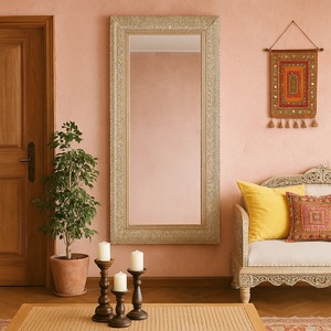 Premium Standing Vanity <b>Mirror</b> for Living Room Sophisticated Carved <b>Frame</b> Styling with Royal Interior Charm - Product Image 1