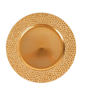 Plato de Presentación Redondo de Metal Dorado, Diseño Glamuroso Hecho a Mano para Decoración de Mesa de Fiesta - Product Image 5