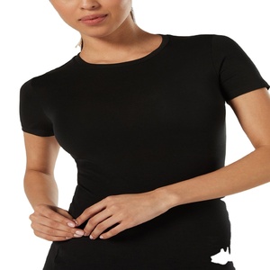 Camiseta de cuello redondo y corte ajustado de nuevo estilo para mujeres y chicas jóvenes - Product Image 1