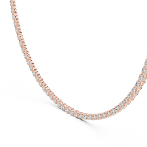 Collier tennis UNIQUE pour femme en or rose 18 carats plaqué rhodium, diamants de laboratoire certifiés, pour fêtes, mariages, usage quotidien et bureau - Product Image 1