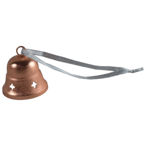 Campana Colgante de Diseño Exclusivo en Color Cobre con Acabado Plateado y Campana Colgante de Metal para Árbol de Navidad - Product Image 6