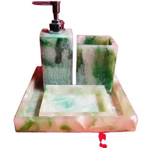 Wholesale Four-Piece <b>White</b> Polyresin <b>Bathroom</b> <b>Accessories</b> <b>Set</b> Rectangle Shape Easy to Clean for Export Market - Product Image 5