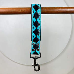 New Multi-Function Genuine Leather Traffic Padded Handle <b>Heavy</b> <b>Duty</b> Short Checkered Pattern <b>Lead</b> for Training Control <b>Dog</b> Leash - Product Image 5
