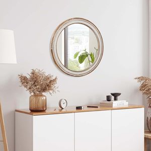 Specchio decorativo con bordo bianco da 23.62 pollici per casa ufficio soggiorno cucina-specchietti da bagno in legno per fattoria - Product Image 3
