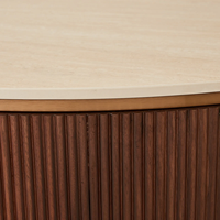 Extragroßer Massivholz Handgefertigter Umweltfreundlicher Langlebiger Beweglicher Ausziehbarer Marmor-Couchtisch Modern Rustikal