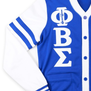 Cárdigan Ligero de Forro Polar Phi Beta Sigma, Azul Rey y Blanco, con Botones y Letras Griegas, Ropa de Fraternidad, Corte Elegante - Product Image 4