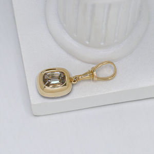 custom 5ct elongated cushion omc moissanite pendant 925 <b>silver</b> women moissanite pendant vintage old mine cut <b>choker</b> Pendants - Product Image 4