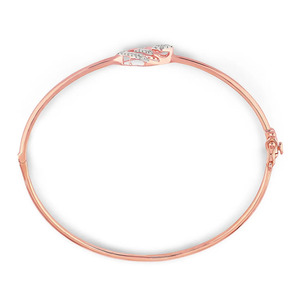 Nested Arrowhead Leaf Diamond Accent <b>Bangle</b> <b>Bracelet</b> - Product Image 5