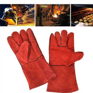 Direct Factory Supply High Quality Leather Welding Work <b>Gloves</b> Kevlar Palm Lining Heat Resistant Construction Welder <b>Gloves</b> - Product Image 3