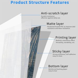 10 pièces Peel Stick PVC revêtement de sol auto-adhésif étanche Grain de bois carreaux autocollants pour bricolage décoration de sol salons cuisines - Product Image 6
