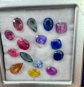 Joyería de Zafiro Natural Multicolor en Oro de 14K, Pendientes de Zafiro Arcoíris, Regalo de Piedras Preciosas Coloridas para Mujer - Product Image 4