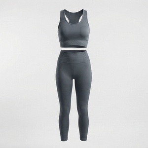 Ropa Deportiva Personalizada sin Costuras para Mujer, Top Deportivo Acanalado, Conjunto para Entrenamiento, Running, Yoga, Gimnasio, Ropa Atlética Femenina - Product Image 1