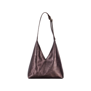 Women's Genuine Cowhide <b>Leather</b> Hobo Shoulder <b>Bag</b> Metallic Finish <b>Soft</b> Slouchy Tote Luxury Designer Large Capacity Handbag - Product Image 1
