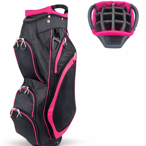 Bolsa de Golf para Mujer con 14 Compartimentos, Organizador de Palos de Golf de Longitud Completa, Ligera, con Detalles en Rosa y Compatible con Carrito - Product Image 1