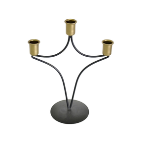 Candelabro Elegante de Color Dorado para Mesa, Portavelas Cónicas Hecho a Mano, Portavelas de Metal para Bodas, Fiestas, Centro de Mesa - Product Image 3