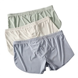 Men Knitted Solid Color Casual Loungewear Shorts Mid Rise Soft 100% Cotton All Seasons 3 Pieces - Product Image 1