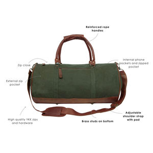 Bolsa de Lona y Cuero con Cierre, Impermeable, de Gran Capacidad, para Viajes y Deportes al Aire Libre, Modelo LCTB-0086 - Product Image 2