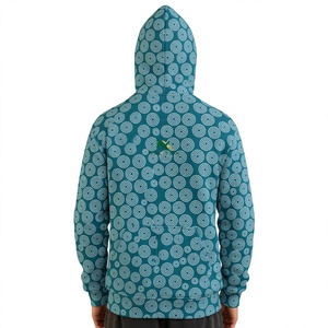 NEXTEX Unisex Concentric Circle Zip Up Hoodie Teal White Ninja <b>Face</b> <b>Mask</b> Hooded - Product Image 3